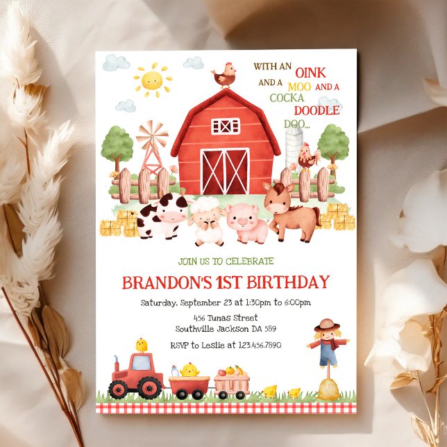 Invitación de cumpleaños infantil de animales de g (Subido por el creador)