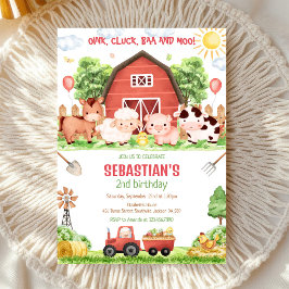 Invitación de cumpleaños infantil de animales de g
