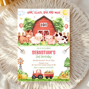 Invitación de cumpleaños infantil de animales de g
