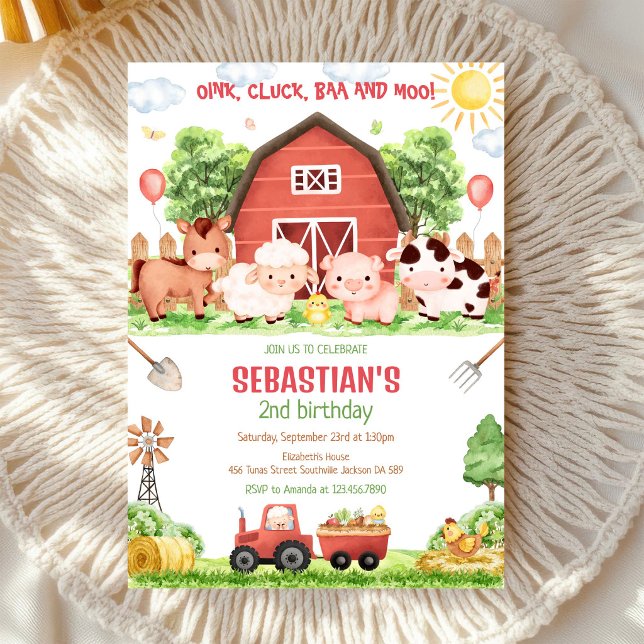 Invitación de cumpleaños infantil de animales de g (Subido por el creador)