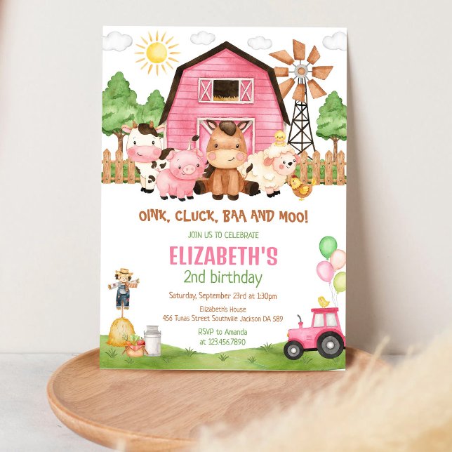 Invitación de cumpleaños infantil de animales de g (Subido por el creador)