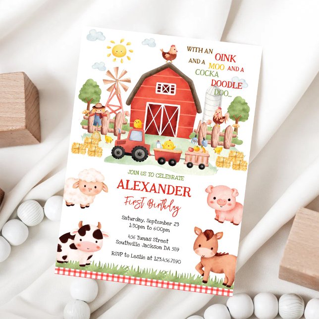 Invitación de cumpleaños infantil de animales de g (Subido por el creador)