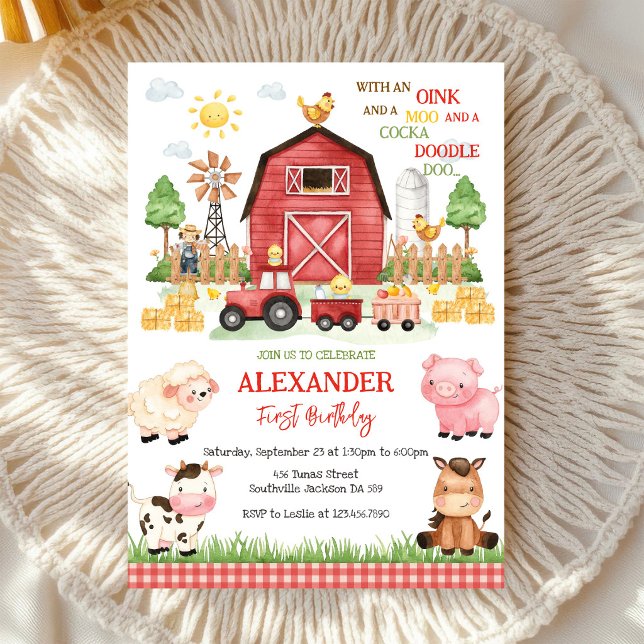 Invitación de cumpleaños infantil de animales de g (Subido por el creador)