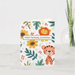 Invitación de Cumpleaños Infantil Estilo Selva