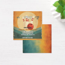Invitación de cumpleaños infantil Retro Bowling