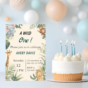 Invitación de cumpleaños infantil Safari de animal