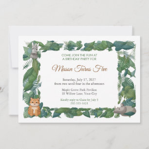 Invitación de cumpleaños infantil Selva Tropical