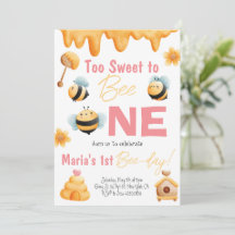 Invitación de cumpleaños infantil Too Sweet to be