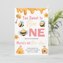 Invitación de cumpleaños infantil Too Sweet to be 