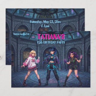 Invitación de cumpleaños inspirada en K-Pop corean