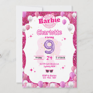 Invitación de cumpleaños inspirada en la muñeca pu