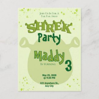 Invitación de Cumpleaños Inspirada en Shrek | Muy