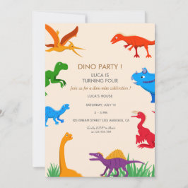 Invitación de cumpleaños Invitación a dinosaurios