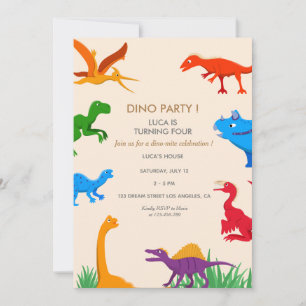 Invitación de cumpleaños Invitación a dinosaurios
