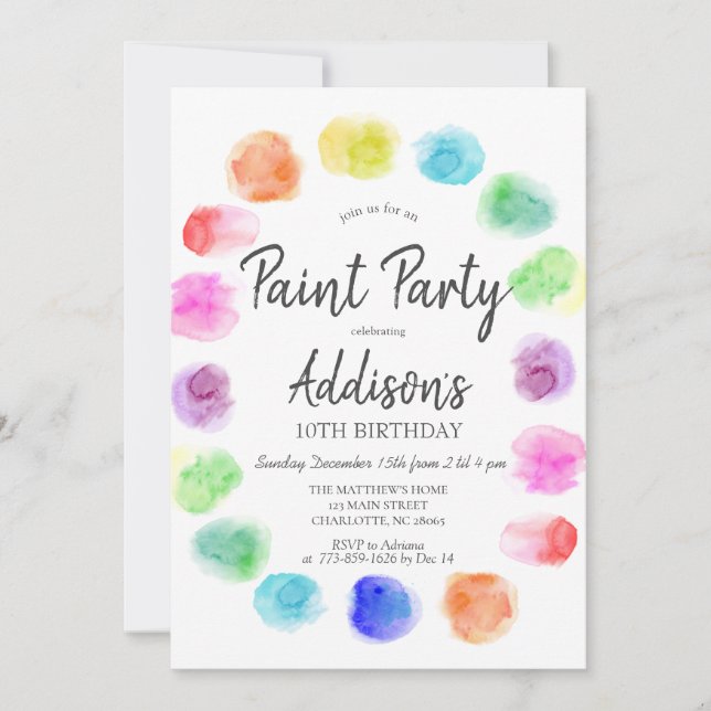 Invitación de cumpleaños, invitación de cumpleaños (Anverso)