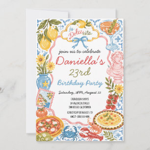 Invitación de cumpleaños italiana La Dolce Vita