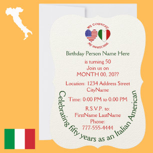 Invitación de cumpleaños italoamericana