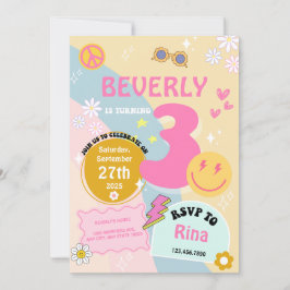 Invitación de cumpleaños joven, salvaje y de tres