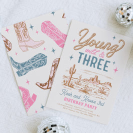 Invitación de cumpleaños joven, salvaje y tres occ