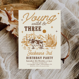 Invitación de cumpleaños joven, salvaje y tres occ