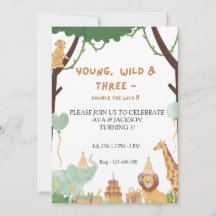 Invitación de cumpleaños jóvenes, salvajes y de tr