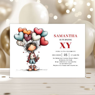Invitación de cumpleaños juguetona con humor de ni