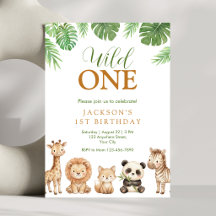 Invitación de cumpleaños Jungle Wild One