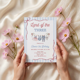Invitación de cumpleaños Land Of The Three Girl