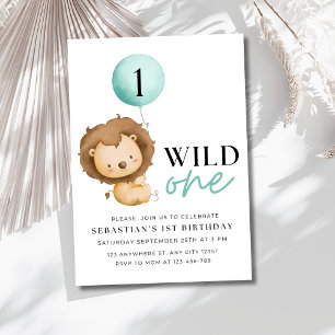 Invitación de cumpleaños León Wild One, cumpleaños