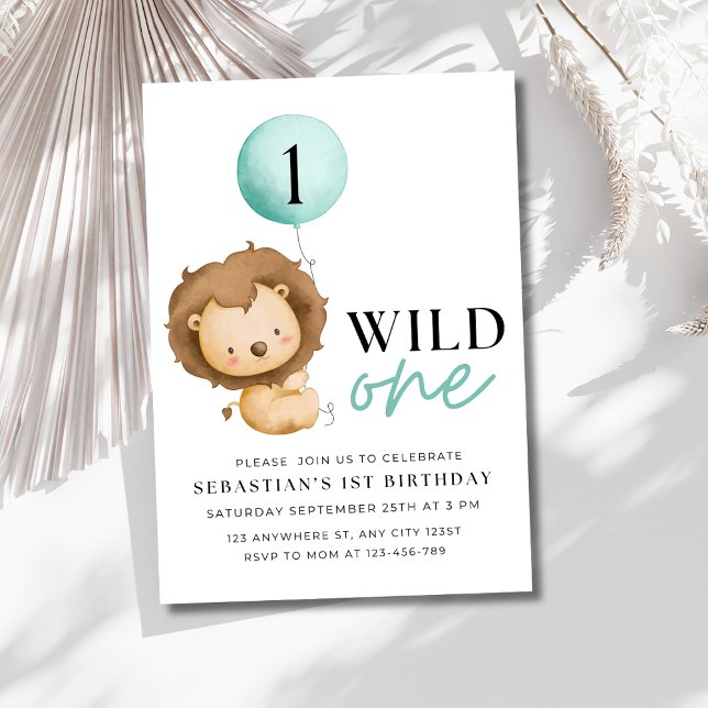 Invitación de cumpleaños León Wild One, cumpleaños (Subido por el creador)