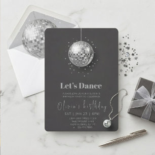 Invitación de cumpleaños Let's Dance Disco Ball