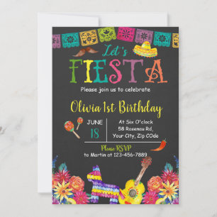Invitación de cumpleaños Let's Fiesta