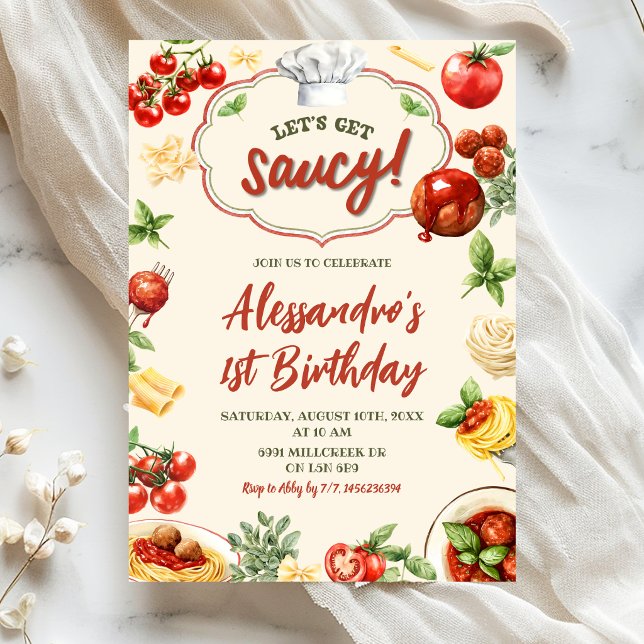 Invitación de cumpleaños Let's Get Saucy (Subido por el creador)