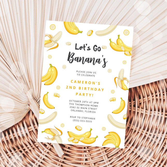 Invitación de cumpleaños Let's Go Bananas (Subido por el creador)