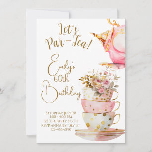 Invitación de cumpleaños Let's Par-Tea