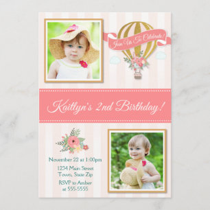 Invitación de cumpleaños, levantamiento y alejamie