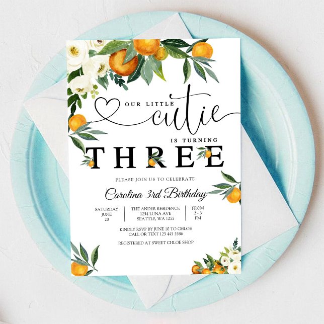 Invitación de cumpleaños Little Cutie Citrus (Subido por el creador)