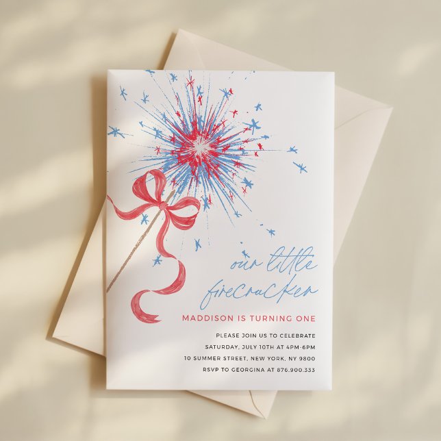 Invitación de cumpleaños Little Firecracker 4 de j (Subido por el creador)