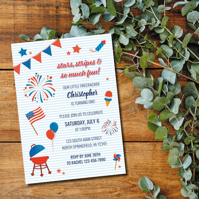 Invitación de cumpleaños Little Firecracker 4 de j (Subido por el creador)