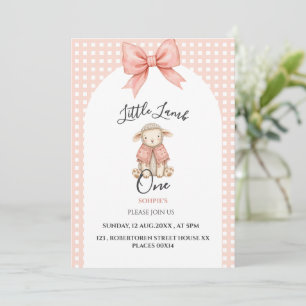 Invitación de cumpleaños Little Lamb One