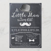 Invitación de cumpleaños Little Man Lil Man 1st Fi