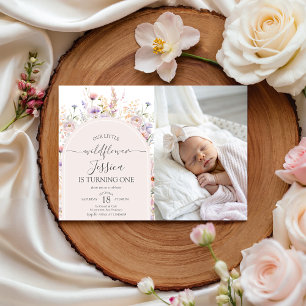 Invitación de cumpleaños Little Wildflower Photo 1