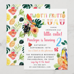 Invitación de cumpleaños Luau de Twotti Frutti