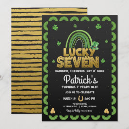 Invitación de cumpleaños Lucky Seven Día de San Pa