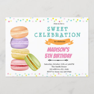 Invitación de cumpleaños Macaron