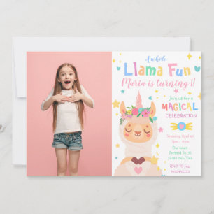 Invitación de cumpleaños mágica a foto de Unicorni