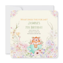 Invitación de cumpleaños mágica del bosque de flor