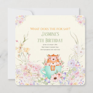 Invitación de cumpleaños mágica del bosque de flor