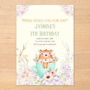 Invitación de cumpleaños mágica del bosque de flor