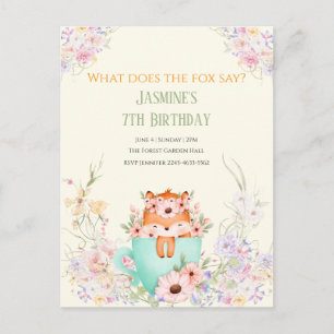 Invitación de Cumpleaños Mágica Floral del Bosque